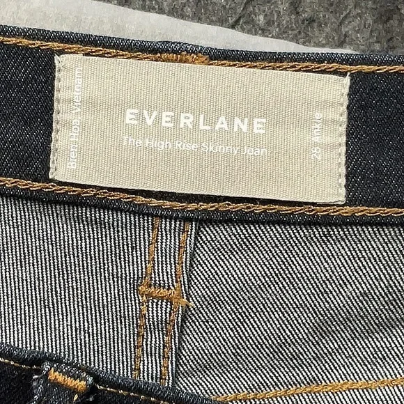 Everlane The High Rise Skinny Jean Ankle Dark Blue Wash - Picture 10 of 12